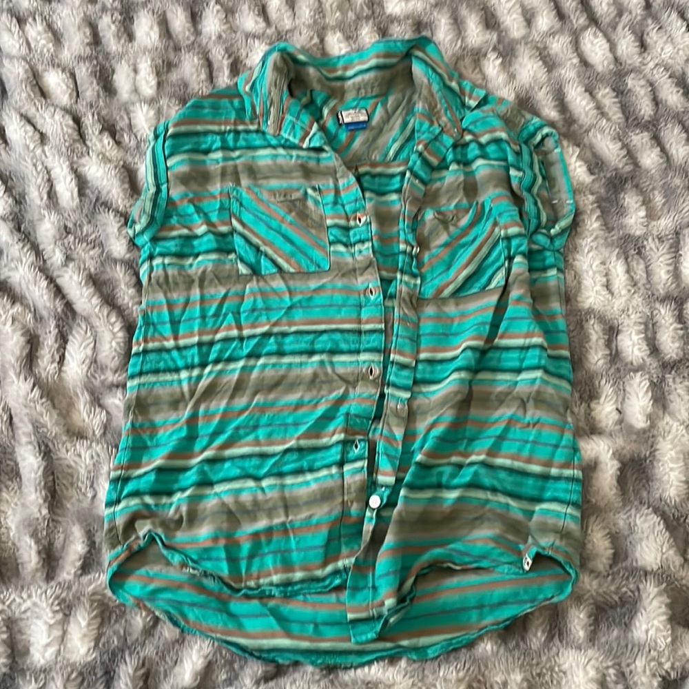 Striped print sleeveless T.